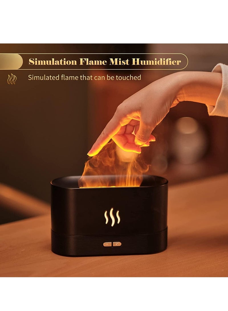 Cool Baby COOLBABY Flame Fireplace Air Aroma Essential Oil Diffuser,USB Personal Desktop Noiseless Cool Mist Humidifier with Auto-Off Protection for Home (BLACK)  - Image 2