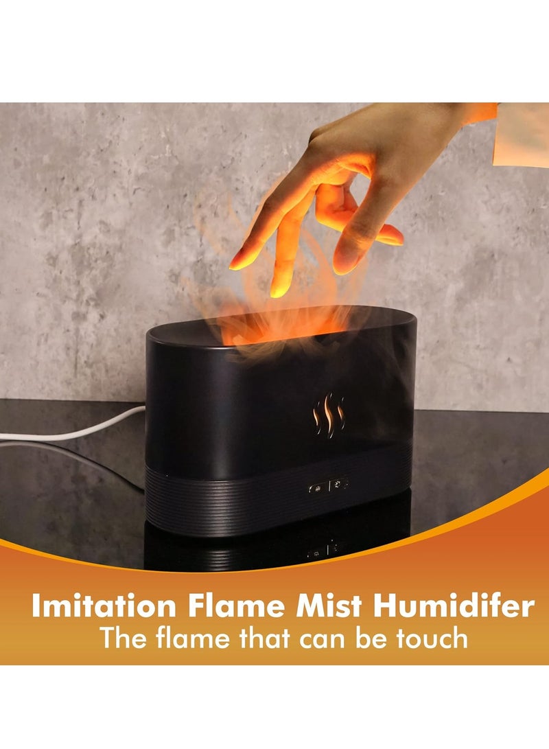 Cool Baby COOLBABY Flame Fireplace Air Aroma Essential Oil Diffuser,USB Personal Desktop Noiseless Cool Mist Humidifier with Auto-Off Protection for Home (BLACK)  - Image 3