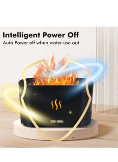 Cool Baby COOLBABY Flame Fireplace Air Aroma Essential Oil Diffuser,USB Personal Desktop Noiseless Cool Mist Humidifier with Auto-Off Protection for Home (BLACK)  - Image 4
