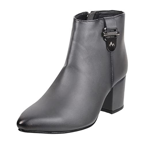 Metro Women Block Heel Ankle Boot Grey UK/7 EU/40 (31-66) - Image 1