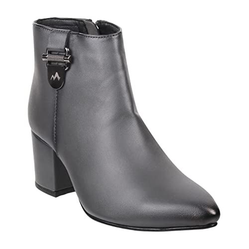 Metro Women Block Heel Ankle Boot Grey UK/7 EU/40 (31-66) - Image 2