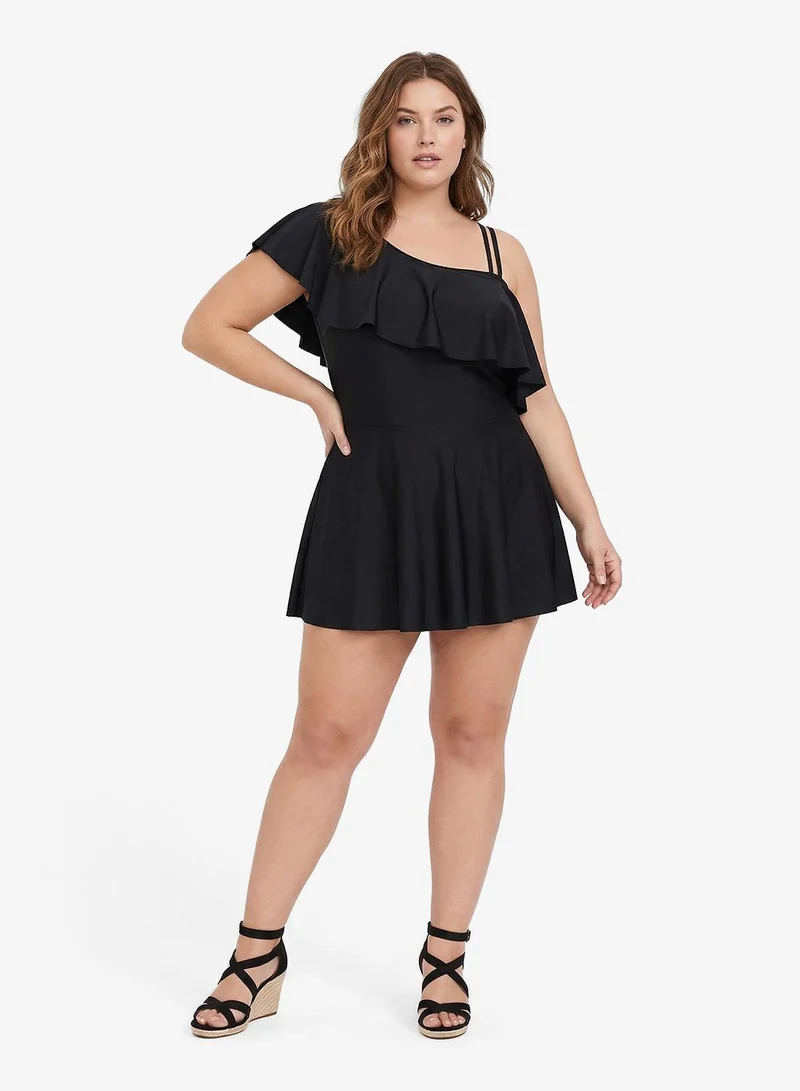 ايلا بلس بدلة سباحة بكتف واحد وكشكش مع تنورة