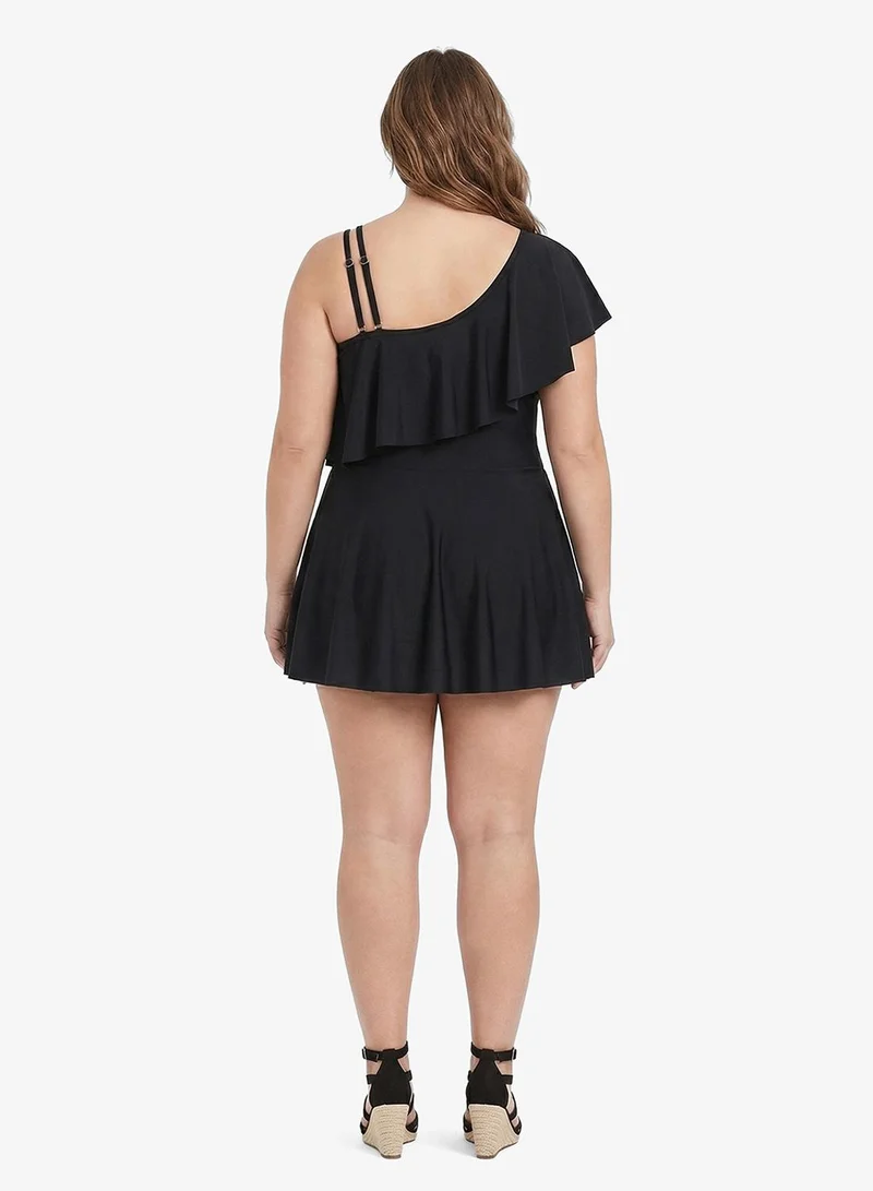 ايلا بلس بدلة سباحة بكتف واحد وكشكش مع تنورة