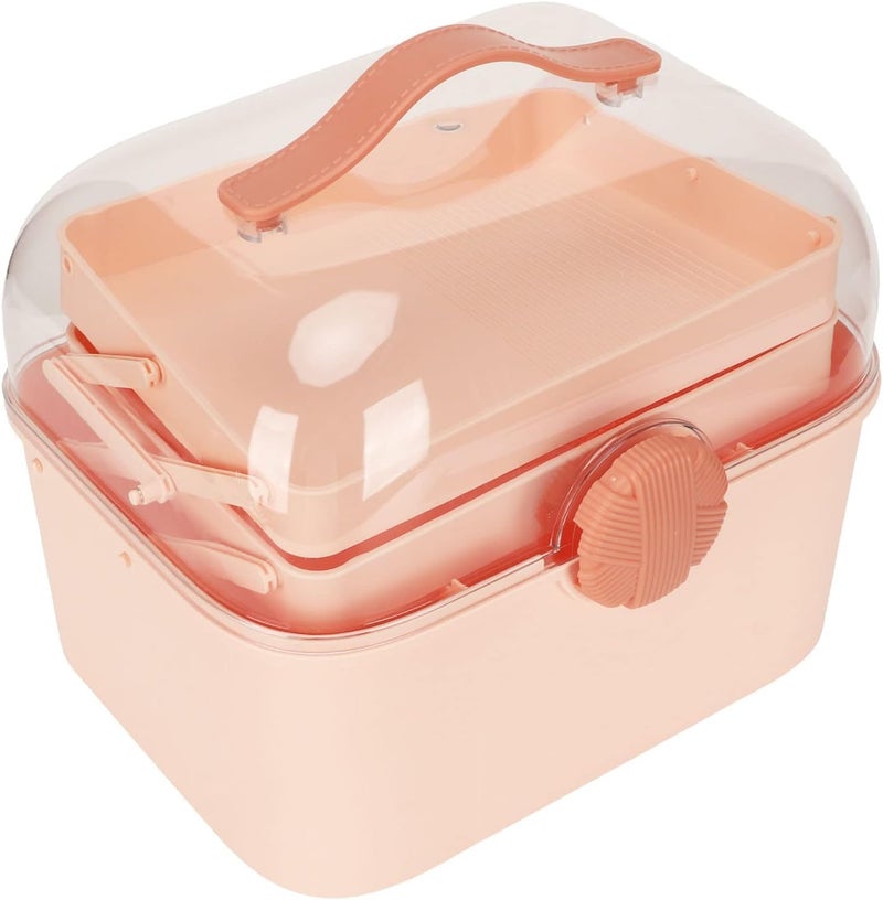 Hidak Table Tool Box 180 Unfolding Comfortable Handle Large Capacity Visible High Lid Dustproof Layered Storage Box for Home - Image 1