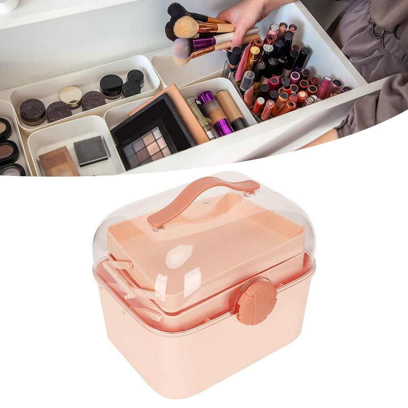 Hidak Table Tool Box 180 Unfolding Comfortable Handle Large Capacity Visible High Lid Dustproof Layered Storage Box for Home - Image 5