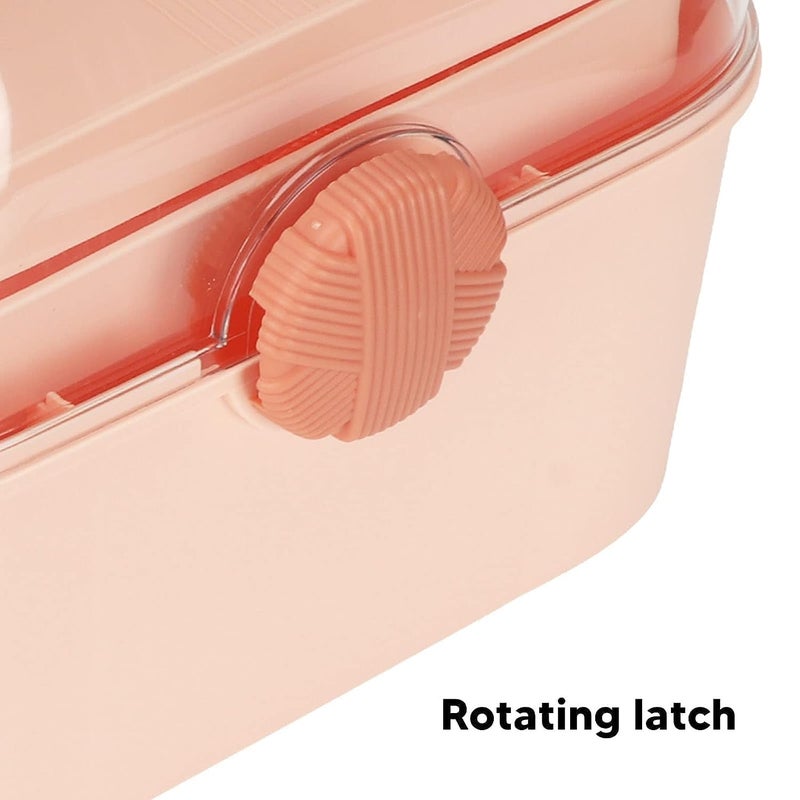 Hidak Table Tool Box 180 Unfolding Comfortable Handle Large Capacity Visible High Lid Dustproof Layered Storage Box for Home - Image 3