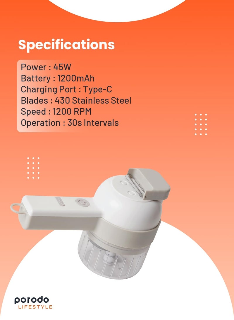 PORODO LIFESTYLE PORTABLE HANDHELD CHOPPER, SLICER, PEELER  Versatile Kitchen Tool for Effortless Food Preparation - Image 4