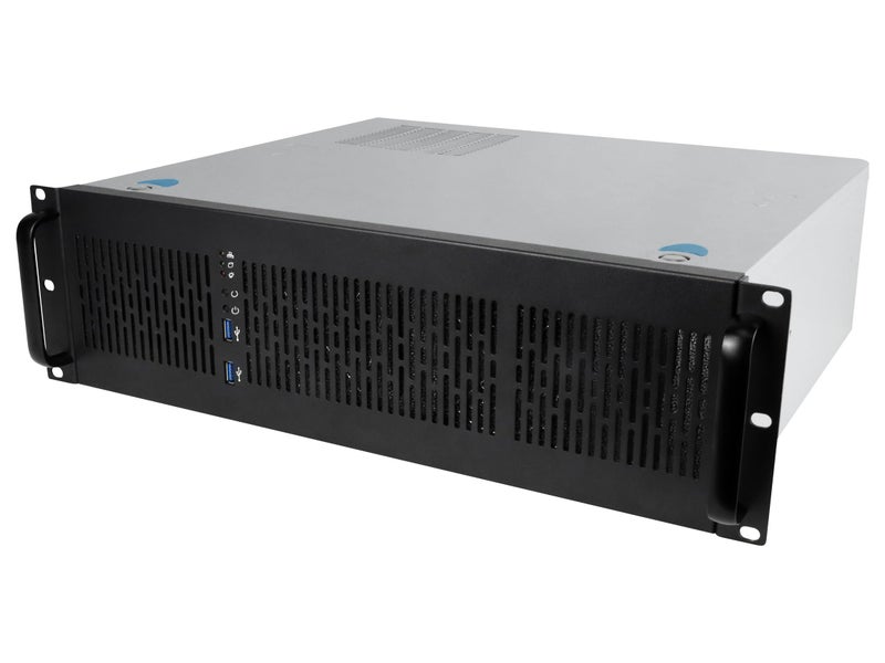 Rosewill 3U Server Chassis Rackmount Case, 4X 3.5 Bays, ATX Compatible, 2X 80mm Fans, 2X USB 3.0, Silver/Black - RSV-Z3100U - Image 1