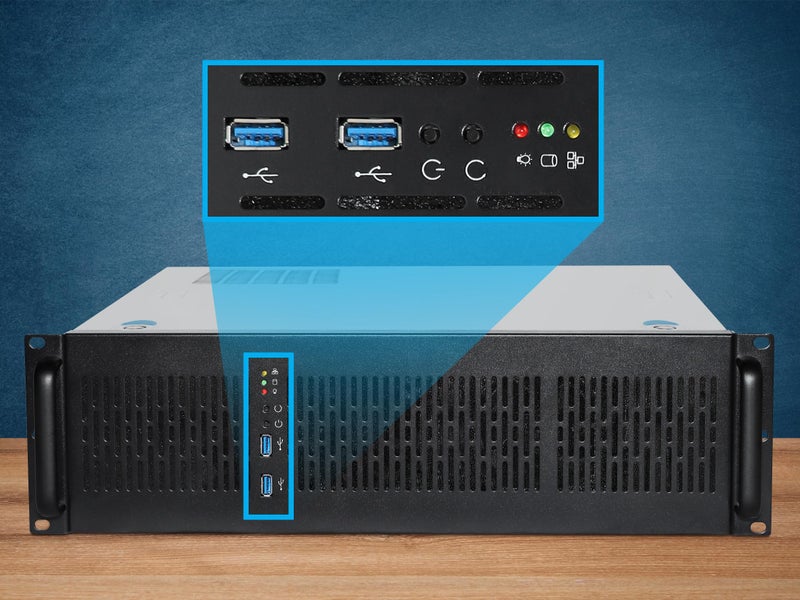 Rosewill 3U Server Chassis Rackmount Case, 4X 3.5 Bays, ATX Compatible, 2X 80mm Fans, 2X USB 3.0, Silver/Black - RSV-Z3100U - Image 5