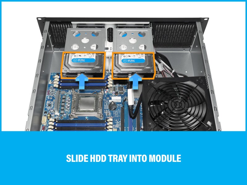 Rosewill 3U Server Chassis Rackmount Case, 4X 3.5 Bays, ATX Compatible, 2X 80mm Fans, 2X USB 3.0, Silver/Black - RSV-Z3100U - Image 4