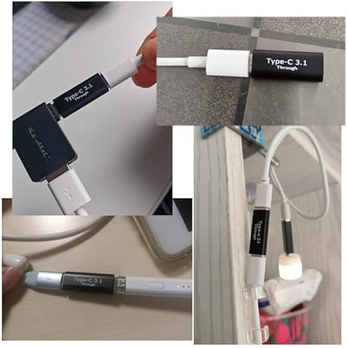 rayihni محول 4 X USB C 3.1 أنثوي إلى أنثوي، محول USB-C ذكر إلى ذكر لجهاز ماك بوك، موصل OTG 10GBPS نوع C لجهاز آيباد، لابتوب، لأجهزة سامسونج جالاكسي نوع-C - Image 3