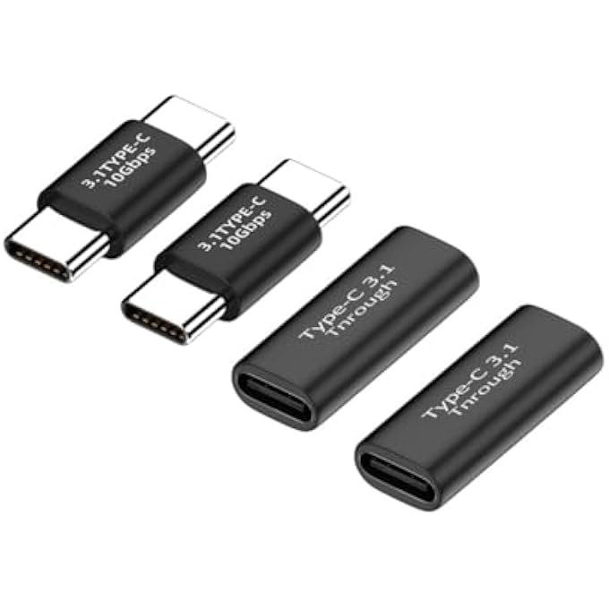rayihni محول 4 X USB C 3.1 أنثوي إلى أنثوي، محول USB-C ذكر إلى ذكر لجهاز ماك بوك، موصل OTG 10GBPS نوع C لجهاز آيباد، لابتوب، لأجهزة سامسونج جالاكسي نوع-C - Image 1
