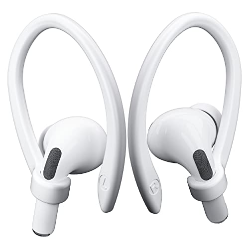 ICARERSPACE 2 Pairs [Middle & Large] Ear Hooks Compatible with AirPods Pro 3, 2, Pro, AirPods 4, 3, 2 & 1, Upgraded Anti Slip Sports Clip Hooks for AirPods 1, 2, 3, 4,Pro, Pro 2 – White - Image 1
