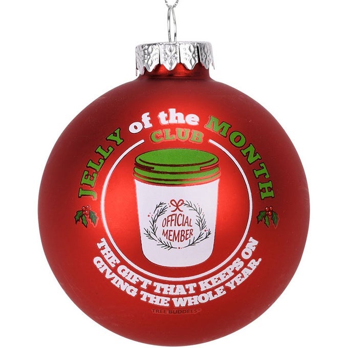 JELLY OF THE MONTH CLUB RED GLASS CHRISTMAS ORNAMENT