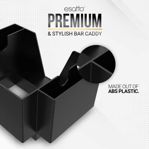 Esatto Bar Products Premium Square Bar Caddy (Black), Professional Bar Tool Used to Easily Organize Bar Items and Workspace, Comes With 12 Black Plastic Pourers For Easy and Precise Pouring - Image 5