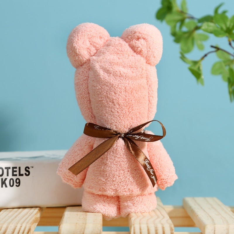 Pineapple Bear Towel Wedding Gift Full Moon Creative Modeling Gift Towel Coral Fleece Hand Gift - Image 1