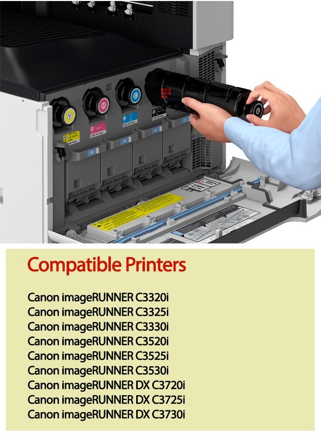 Compatible Canon C-EXV49 Black/Cyan/Yellow/Magenta Designed for Canon imageRUNNER ADVANCE models like C3320, C3325, C3330, C3520, C3525, and C3530. - pzsku/ZAD75D0B8D1840F4E0DF8Z/45/_/1730125603/7348dfba-5381-4b78-afc0-f19ee559645f