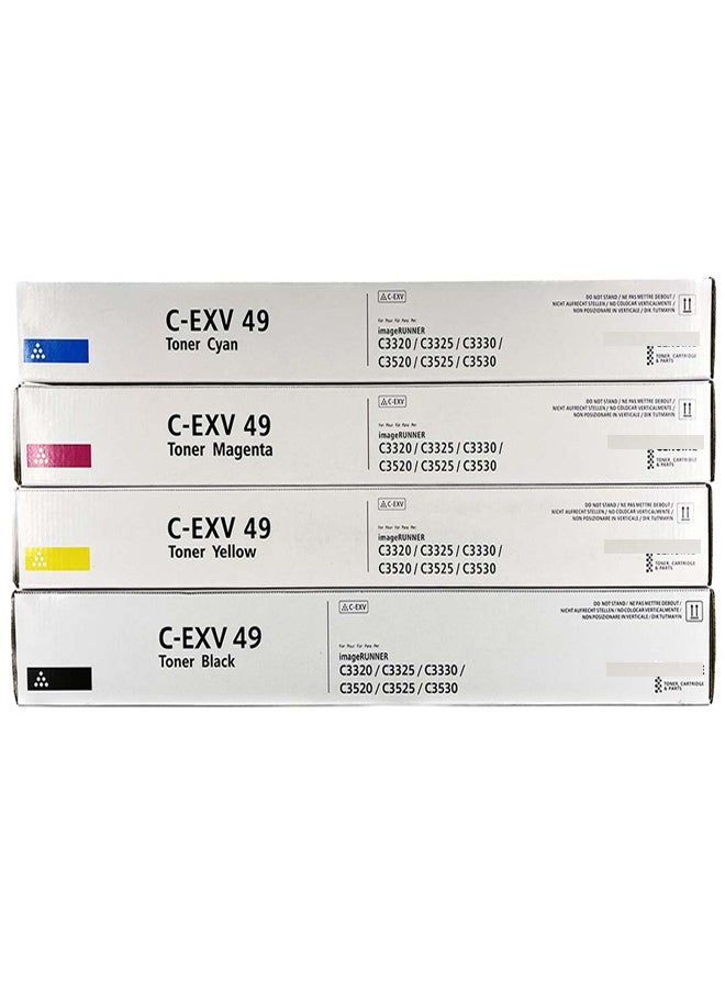 Office Maker Compatible Canon C-EXV49 Black/Cyan/Yellow/Magenta Designed for Canon imageRUNNER ADVANCE models like C3320, C3325, C3330, C3520, C3525, and C3530.  - Image 1