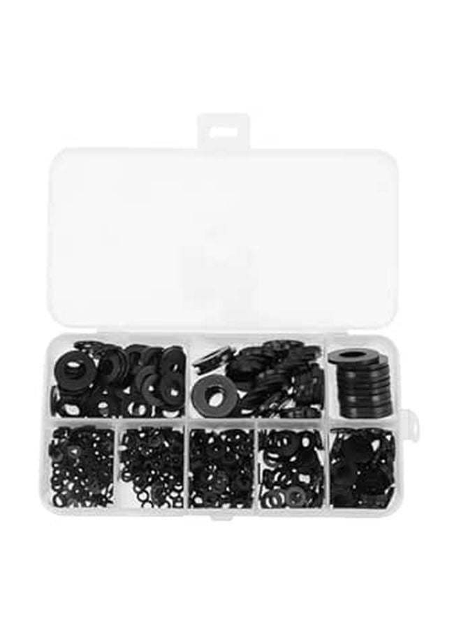 Black Nylon Flat Washers Assortment Kit 500 Pcs M2 To M10 Waterproof Gaskets - Image 1