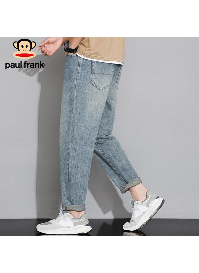 Paul Frank Men's Spring Straight Jeans Men's Loose American Retro Casual Pants Men's Pants Blue 34