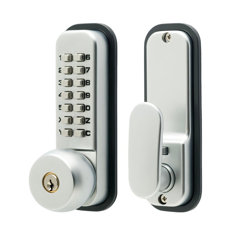 Sterling S2240 Digital Door with 14Push Button and Hold Back Function with Key Over Ride Satin Chrome - Image 1