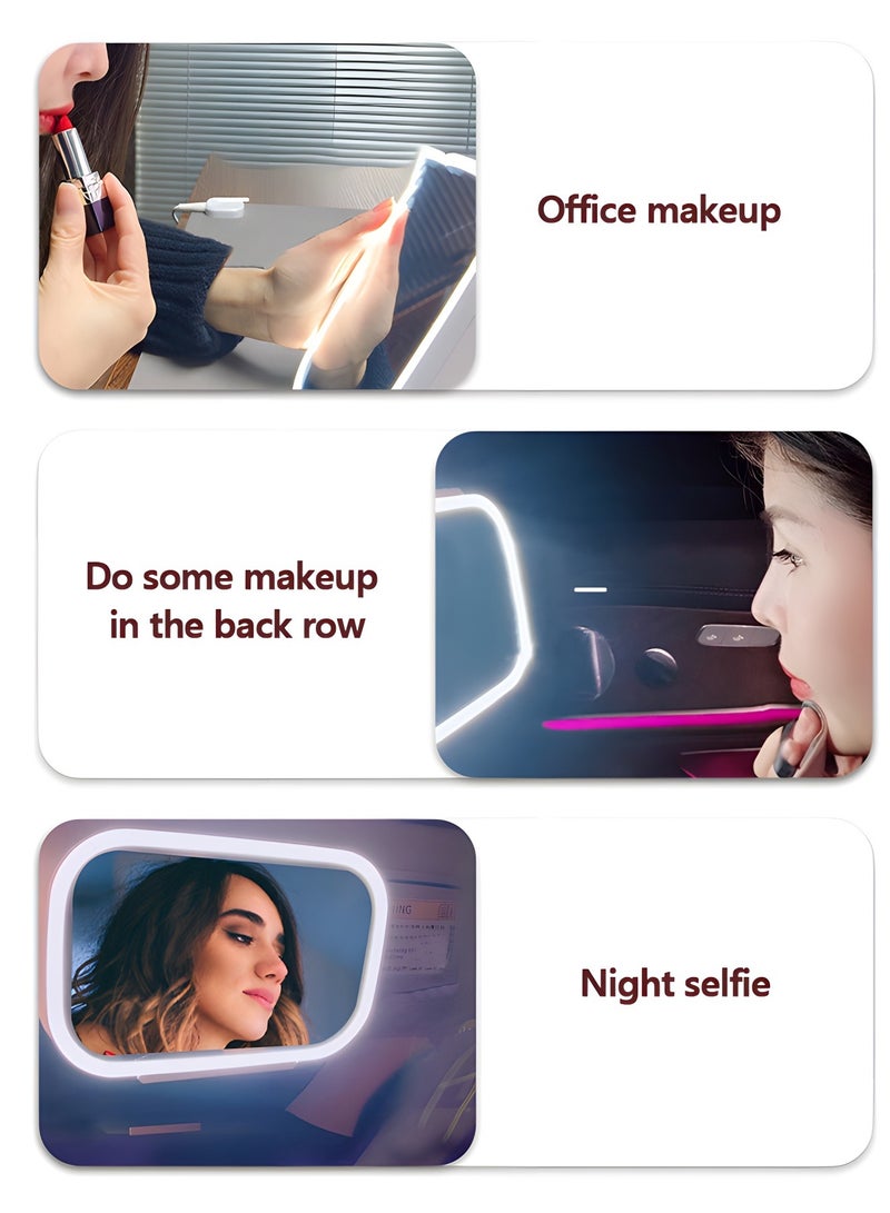 GROIC LED Car Visor Makeup Mirror with 3 Mode, Dimmable Touch Light, Adjustable Clip On Vanity Mirror for All Cars, Car Makeup Mirror with Lights，Sun Visor Mirror with Touch on Screen,Automotive Interior  - Image 3