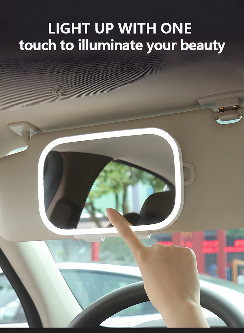 GROIC LED Car Visor Makeup Mirror with 3 Mode, Dimmable Touch Light, Adjustable Clip On Vanity Mirror for All Cars, Car Makeup Mirror with Lights，Sun Visor Mirror with Touch on Screen,Automotive Interior  - Image 5