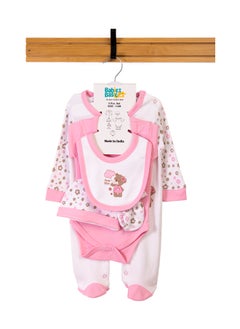 Babies Basic 5 Piece Unisex 100% Cotton Gift Set Include Bib, Romper, Mittens, Cap And Sleepsuit/Jumpsuit - Always Be Brave  - Image 1