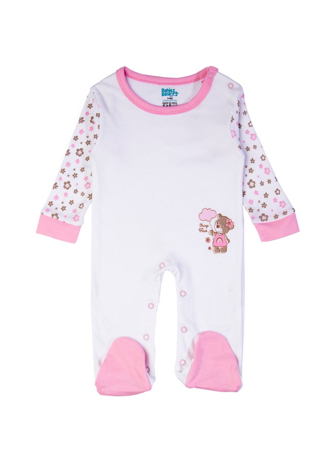 Babies Basic 5 Piece Unisex 100% Cotton Gift Set Include Bib, Romper, Mittens, Cap And Sleepsuit/Jumpsuit - Always Be Brave  - Image 3