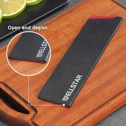 WELLSTAR Knife Edge Guards 8 Inch, Universal Blade Covers, BPA Free ABS Protective Blade Sheaths, Non-Scratch Felt Lining Kitchen Knives Covers (Knives not included) - Image 5