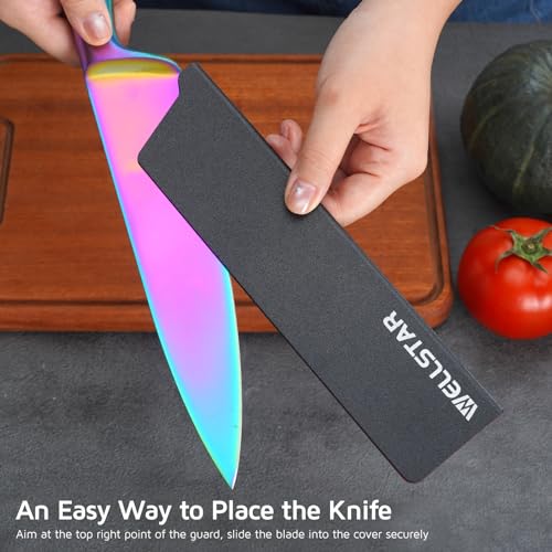 WELLSTAR Knife Edge Guards 8 Inch, Universal Blade Covers, BPA Free ABS Protective Blade Sheaths, Non-Scratch Felt Lining Kitchen Knives Covers (Knives not included) - Image 2