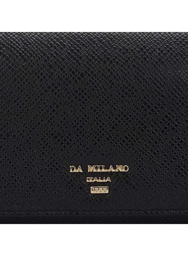 Da Milano  Genuine Leather Black Ladies Wallet for Women | Best Price UAE