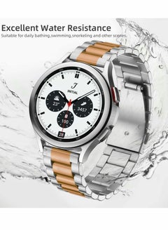 Y&D Stainless Steel Metal Watch Bands for Samsung Galaxy 5/4 Band 40mm 44mm, Gapless Mesh Replacement Strap 4/5 Classic 46mm 42mm  - Image 4