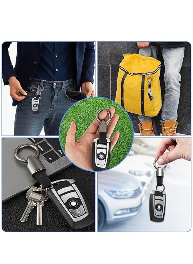 2 Pcs Keyring Keychain for Car Key Fob Holder, Zinc Alloy Buckle Small Leather Key Chain, Key Ring Fob Accessory  - Image 4