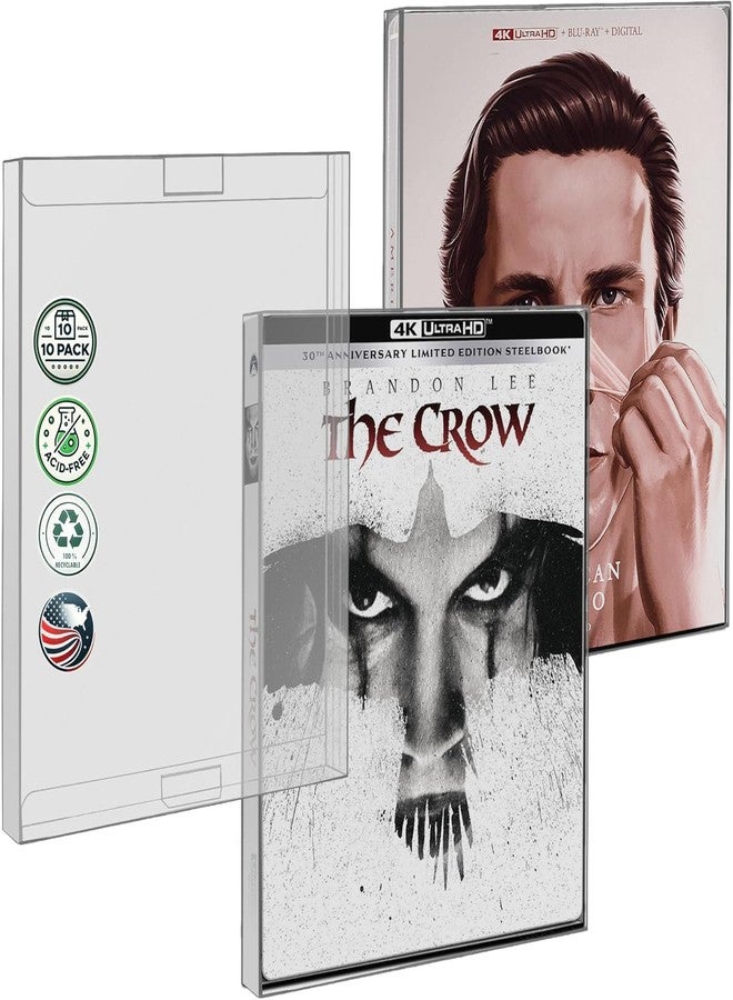 MALKO 10 Pack Steelbook with Plastic Slipcover Protector Case. Compatible with Lionsgate Steelbooks. - Image 1