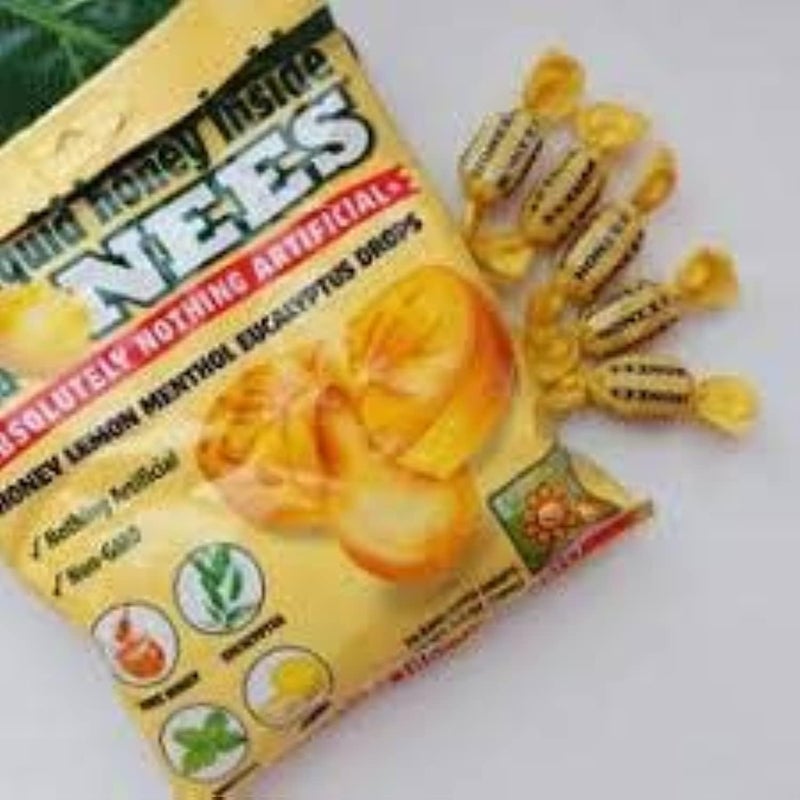 Honees Filled Honey Lemon Cough Drops Filled with Honey Menthol Lemon and Eucalyptus Nothing Artificial Natural Sore Throat Lozenges NonGMO Gluten Free 2 Pack 40 Drops - Image 4