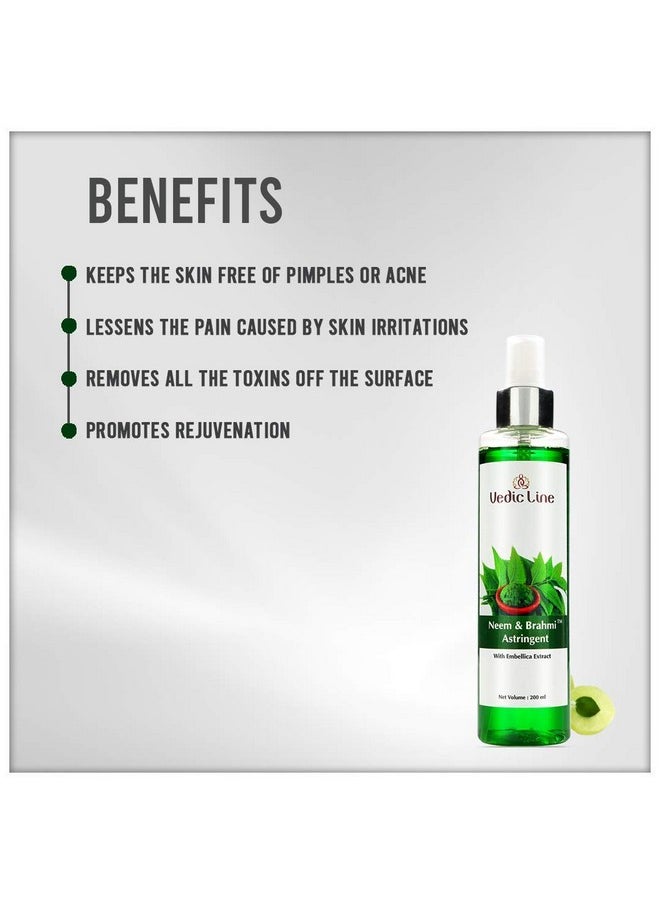 Vedic Line Vedicline Neem & Brahmi Astringent,Reduce Wrinkle,Acne & Dark Spots With Embellica Extract For Clear And Healthty Skin, 200Ml  - Image 3