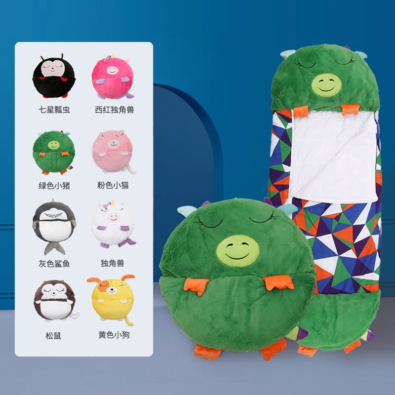 Cartoon Children'S Sleeping Bag Children'S Sleeping Bag Children'S Animal Pillow Sleeping Bag Folding Anti-Kick Quilt Sleeping Bag Children - Image 3