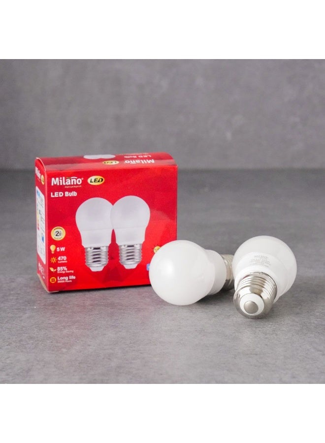 Danube Home Milano LED Bulb 2Pcs Set 5W E-27 6500K | Light Bulbs Energy Saving Lamp For Living Room Bedroom Dining Room Offices - Image 3
