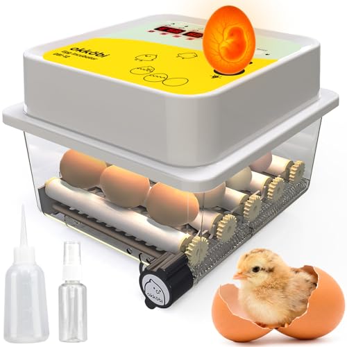 OKKÖBI OBI-12 Egg Incubators for Hatching Eggs – Incubator for 12 Eggs with Automatic Egg Turner - Brooder for Chicken Eggs, Quail, and Duck Eggs - Yellow - Image 1