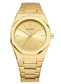 Gold bracelet with black dial