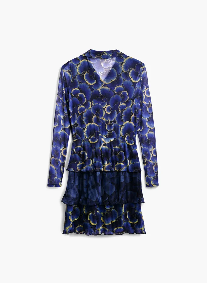DESIGUAL Floral Pleated Mini Dress