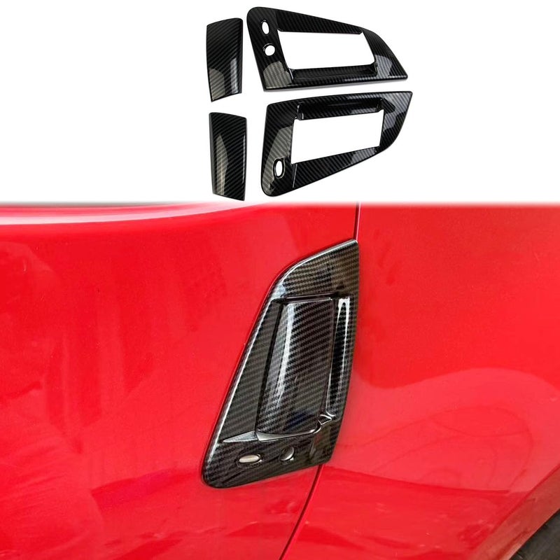 Fewshaw Carbon Fiber Style Exterior Side Door Handles Cover Trim Accessories for Nissan 370Z
