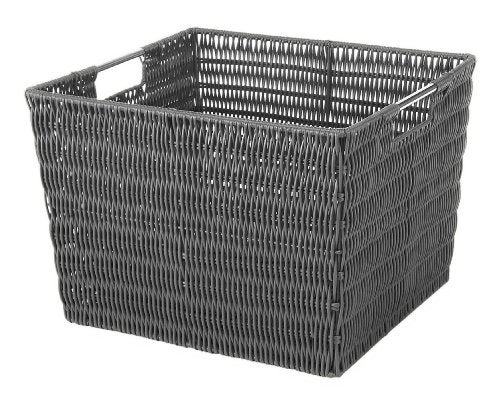 Whitmor Rattique Storage Tote Grey - Image 1