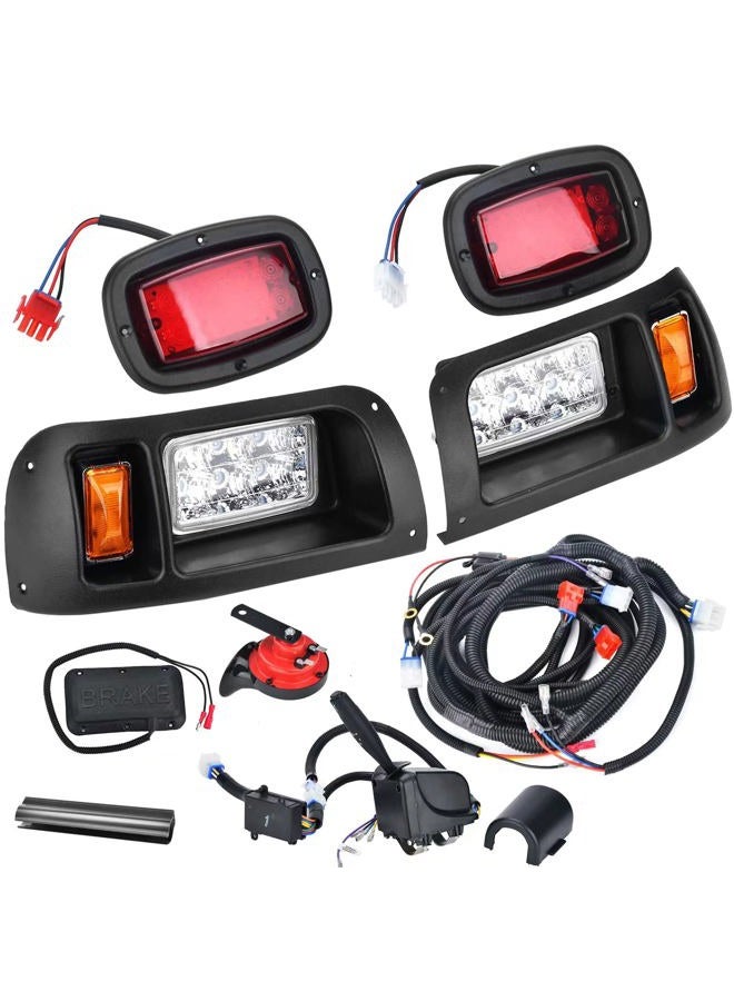 Lochnchn LED Headlight Tail Light Kit Compatible with Club Car DS Golf Carts 1993-UP 12V Street Legal Light Kit with Turn Signal Wire Harness Compatible with Club Car DS for Gas and Electric - Image 1