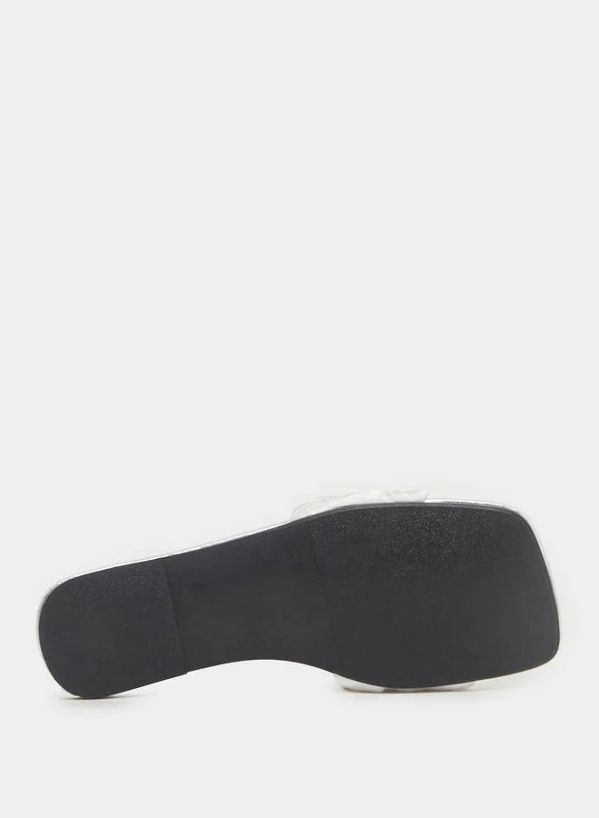 Take Two Braided Design Silky Look Flat Sandals by Styli