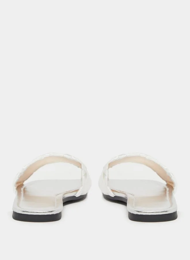 Take Two Braided Design Silky Look Flat Sandals by Styli
