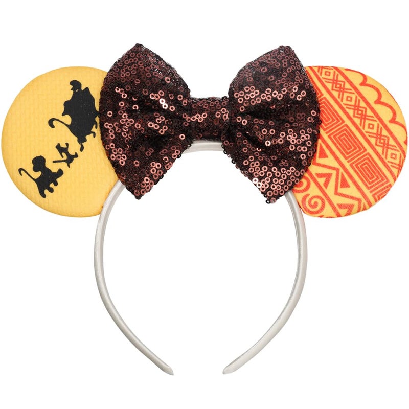 ETLUK Mouse Ears Headband Animal Mouse Ears with Sequin Bow for Women Girls Parks Ears for Cosplay Accessories Party Lion - Image 2