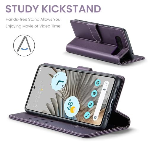 FLIPALM Wallet Case for Google Pixel 10 5G/Pixel 10 Pro, RFID Blocking Credit Card Holder, PU Leather Folio Flip Kickstand Protective Shockproof Cover (Deep Purple) - Image 4