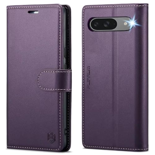 FLIPALM Wallet Case for Google Pixel 10 5G/Pixel 10 Pro, RFID Blocking Credit Card Holder, PU Leather Folio Flip Kickstand Protective Shockproof Cover (Deep Purple) - Image 1